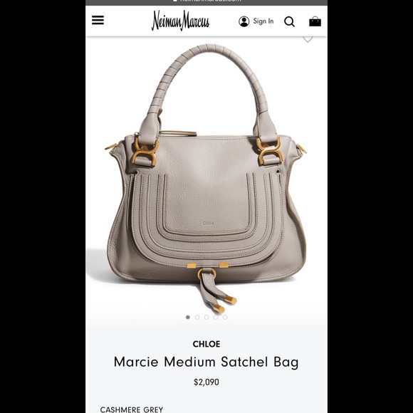 Chloe Marcie Medium Satchel Bag in Cashmere Grey - Picture 13 of 15